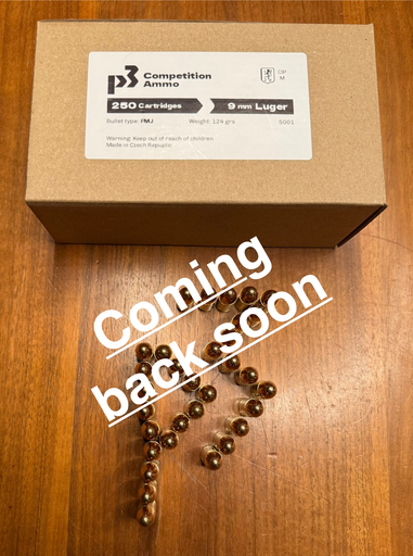 [M0001] P3 Competition Ammo 9mm Luger 124gr 1.000 Stück