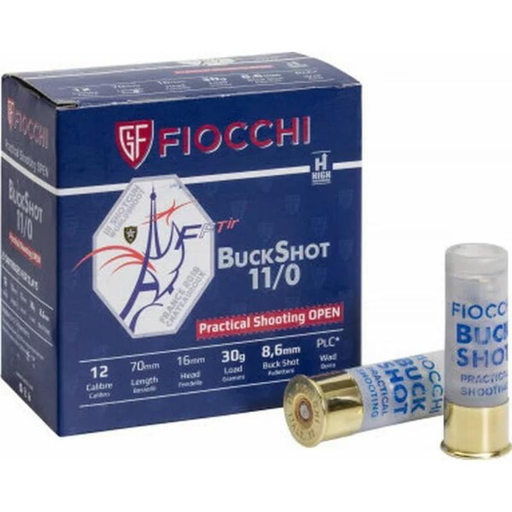 [M0004] Fiocchi Patronen Buckshot Practical shooting 12/70/16 transparent 30,5 8,6 mm buck 25 - 25 Schuss